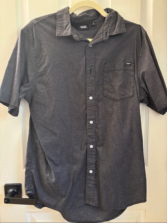 Vans Other - Vans Short Sleeve Button-Up Shirt in Charcoal Black